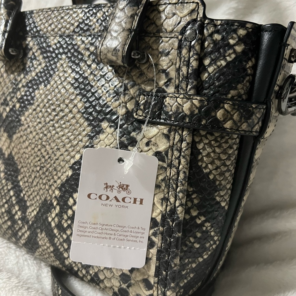 Coach Python-Print Top-Handle Satchel in Neutral … - image 6